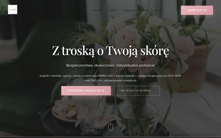 Strona internetowa gabinetu kosmetologii Anna Rogowska Beauty