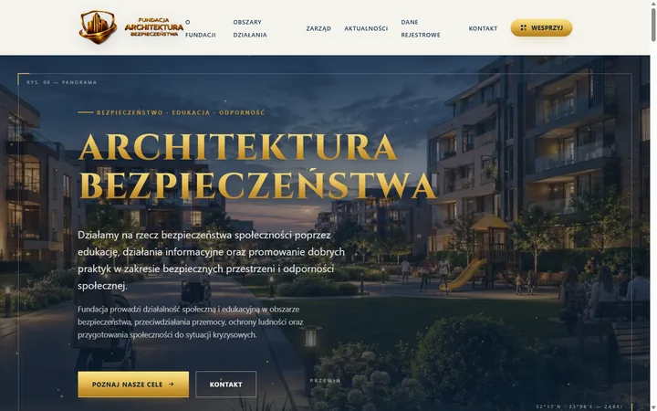 Strona internetowa Fundacji Architektura Bezpieczeństwa