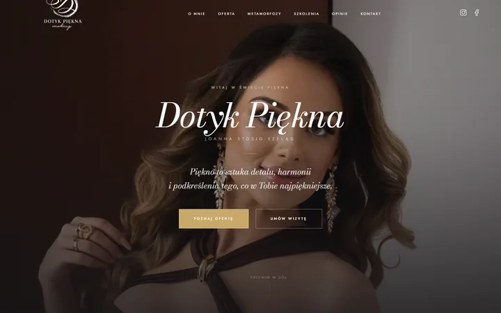 Strona internetowa studia makijażu Dotyk Piękna w Siedlcach