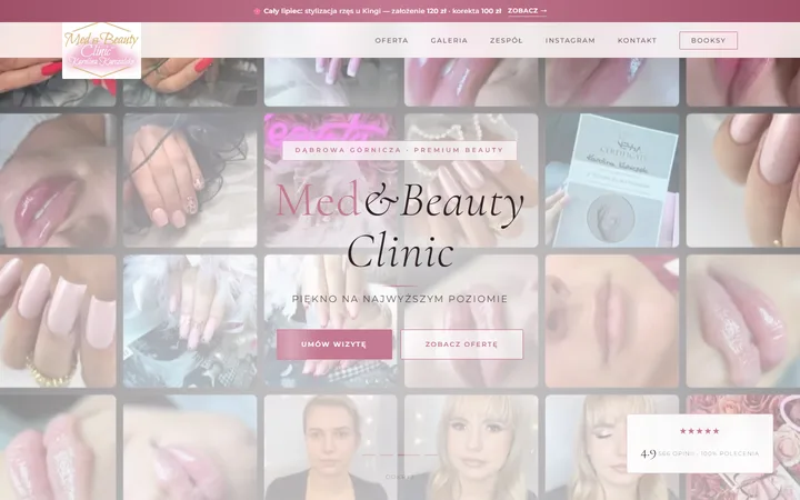 Strona internetowa Med&Beauty Clinic w Dąbrowie Górniczej