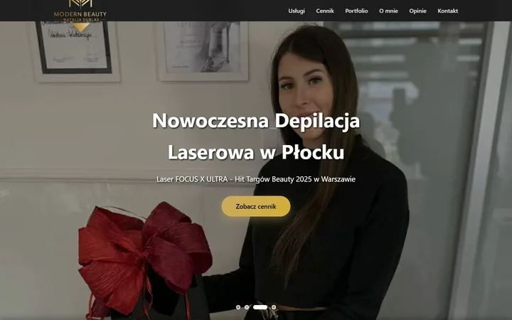 Strona internetowa salonu Modern Beauty w Płocku